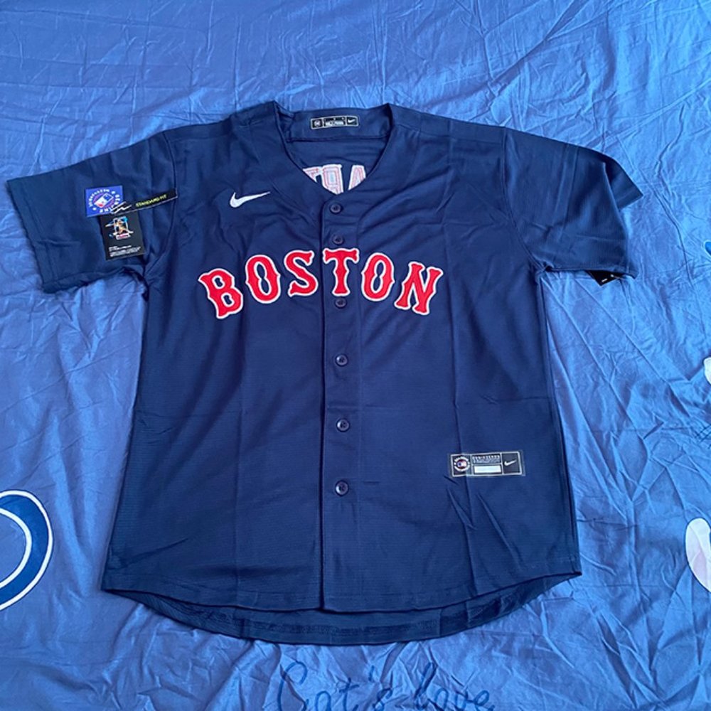 Hernandez Jersey Nike MLB Blue Boston Red Sox Baseball Jersey 5#